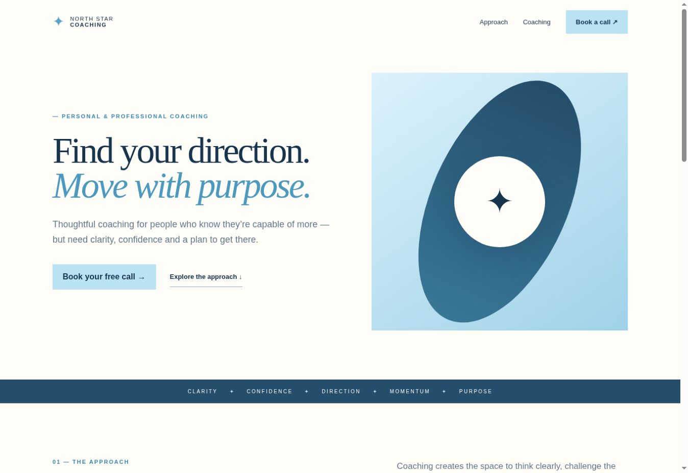 North Star Coaching live website homepage